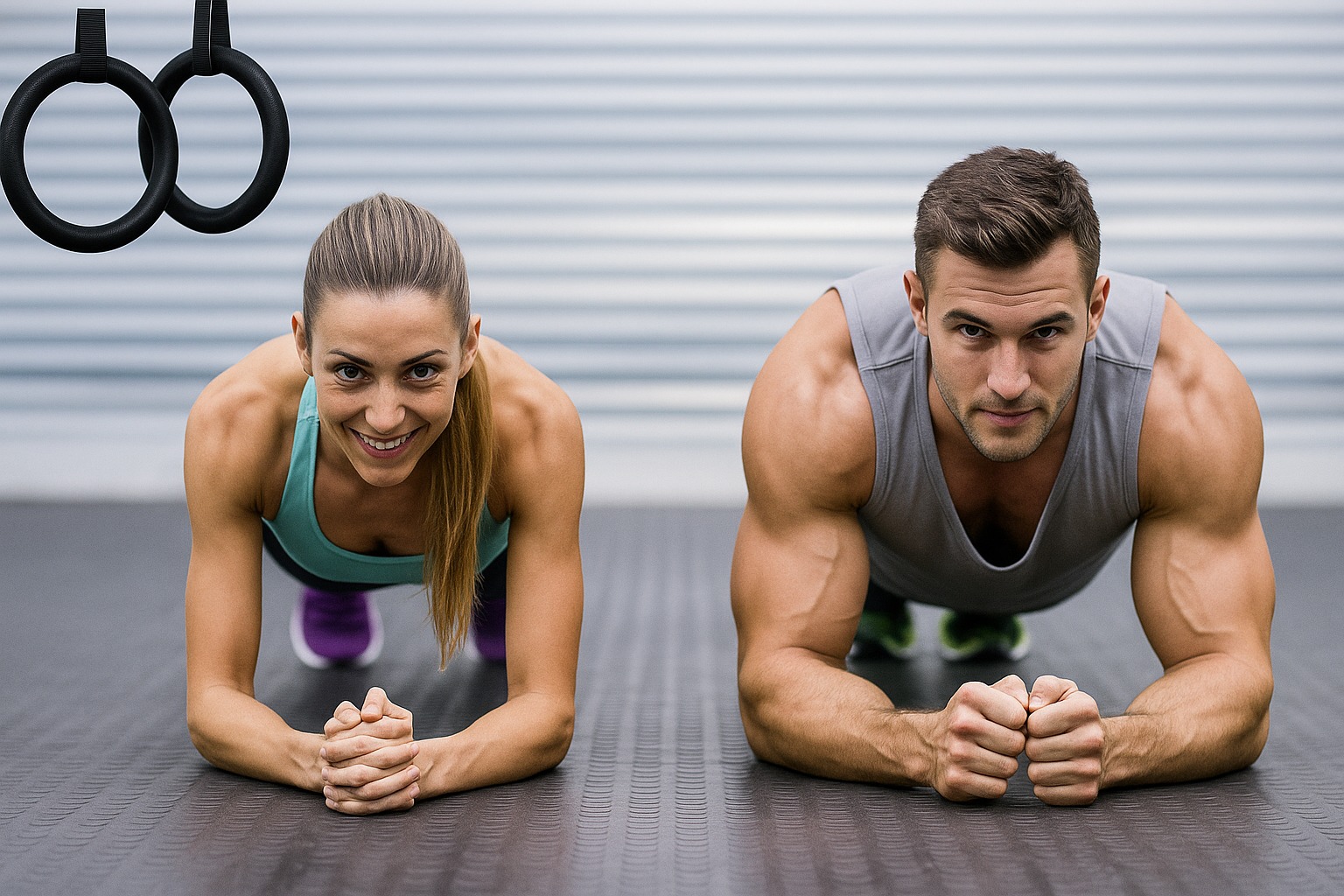 People training in a gym