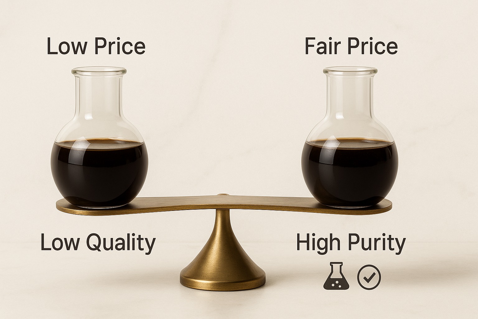 Shilajit price versus value illustrated on balancing scale