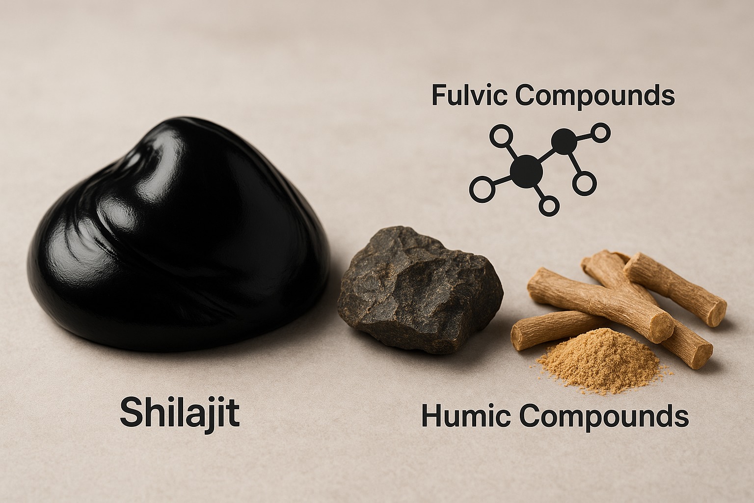 Concept illustration showing Fulvic Minerals and Fulvic Acid