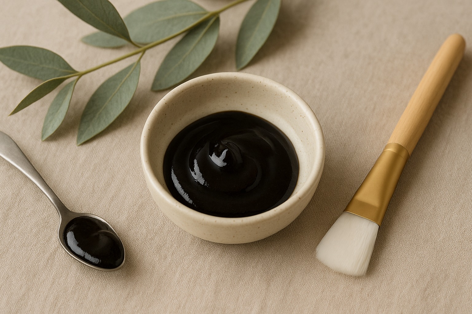 Close-up of authentic Shilajit resin with glossy, tar-like texture